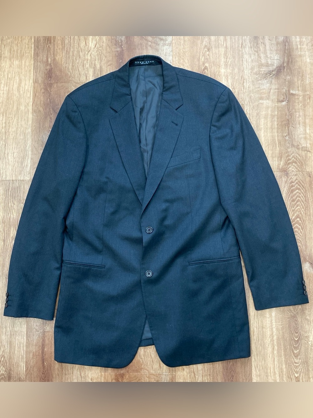 Hugo Boss 44L Blazer Black 100% Schurwolle Virgin Wool Super 100 Jacket Coat